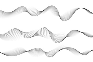 Fototapete - Vector abstract flowing wave lines isolated on white background. Design element for technology, science, modern concept.