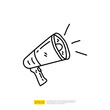 © 200degrees - advertising idea with megaphone icon doodle hand drawn style. sketch concept for business and marketing vector illustration