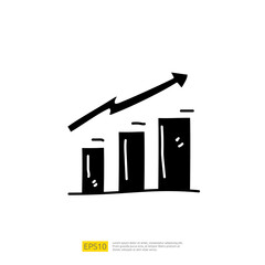 Poster - Statistics science technology, digital marketing and machine learning related for business strategy illustration. data report and presentation concept doodle icon with graphic chart document