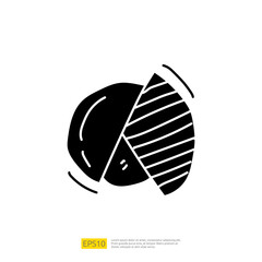 Poster - data report and presentation concept doodle icon with graphic chart document. Statistics science technology, digital marketing and machine learning related for business strategy illustration