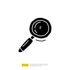 Poster - analysis concept doodle icon with magnifier. digital marketing related for business strategy illustr