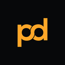 Pd Letter Logo Design With Black Background 