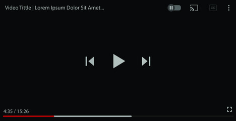 Aufkleber - Full screen Video player with button play. Vector illustration