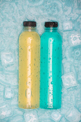 Canvas Print - Cool bottled cold drinks in summer