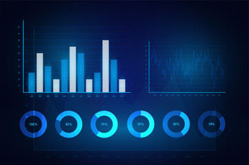  illustration of financial graph chart. Stock Market Chart.graph chart of stock market investment trading.