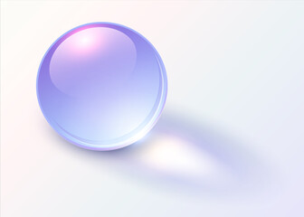 Poster - Background with shiny blue sphere, 3D glossy ball dynamic vector illustration.
