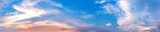 Fototapeta Na sufit - Dramatic panorama sky with cloud on sunrise and sunset time. Panoramic image.