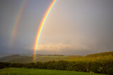 Fototapeta Tęcza - Double Rainbow and Landscape