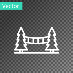 Sticker - White line Capilano Suspension Bridge in Vancouver, Canada icon isolated on transparent background. Vector