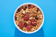 Granola cereal flakes with dried fruit and nuts
