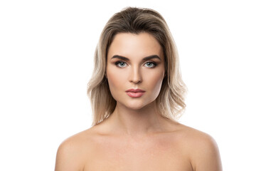 Wall Mural - beautiful woman with a blond hair and smooth