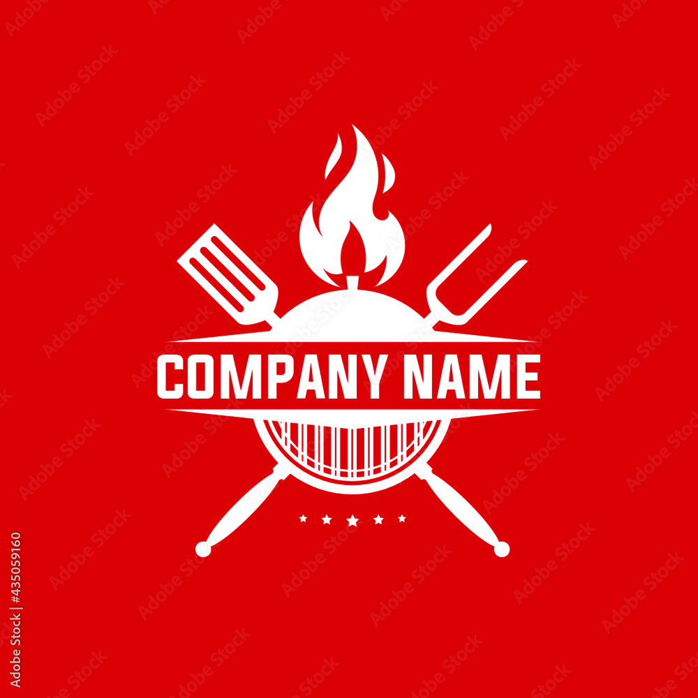 Grill BBQ logo design. Flame vector. Download it now Stock Vector ...
