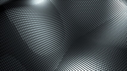 Aufkleber - Abstract background from wavy metallic Grid. 3d rendering modern surfece, computer generated