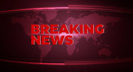 Poster - Abstract Red Breaking News Background Wallpaper. Modern Media house Studio news backdrop banner