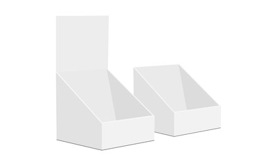 Display Boxes Side View, Isolated on White Background. Vector Illustration