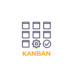 Poster - Kanban lean method line icon