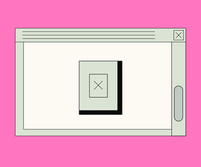 Aufkleber - Retro cartoon style desktop with user interface elements. Cute vaporwave vector illustration.