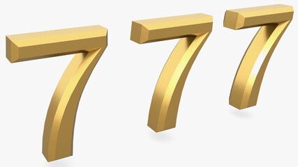 Poster - Gold metal 3d numbers 