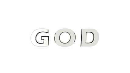 Poster - Silver metallic 3D text 