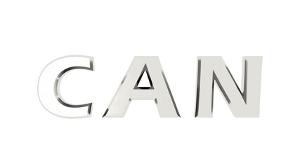 Poster - Silver metallic 3D text 
