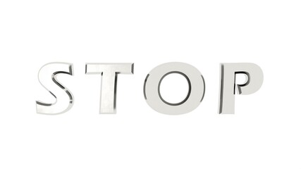 Poster - Silver metallic 3D text 