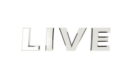 Poster - Silver metallic 3D text 