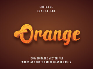 Editable Orange text effect with brown background