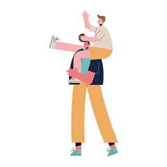 Sticker - dad lifting son