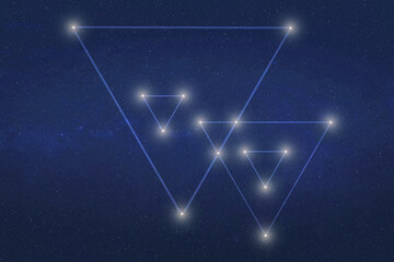 Wall Mural - triangles fiction constellation with constellation lines. dream fantastic wallpaper. elements of thi