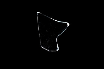 Wall Mural - broken glass in isolation on a black background. window damage