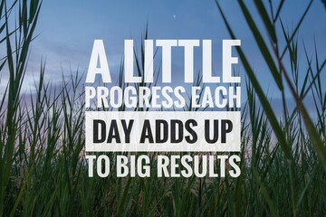 Motivational and inspirational quotes - A little progress each day adds up to big result