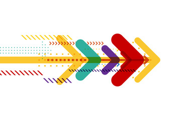 Poster - Colorful arrow speed background. Concept of communication data transfer technology