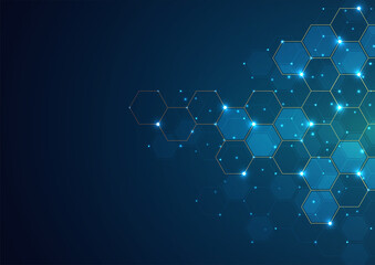 Poster - Abstract cube hexagon shape pattern background