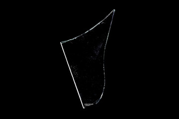 Wall Mural - glass fragments in isolation on a black background. damaged window. damaged object