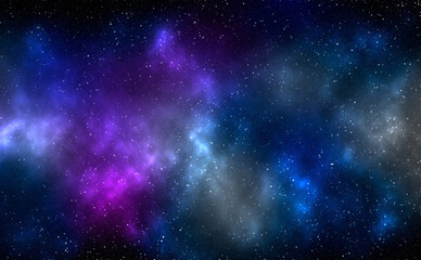 space background with stardust and shining stars. realistic cosmos and color nebula. colorful galaxy