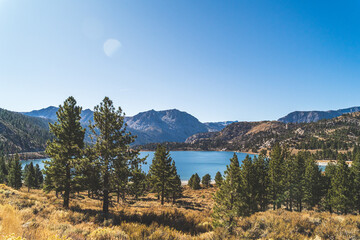 Beautiful June lake in Mono County California in Fall 