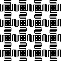 Poster - Abstract monochrome pattern. Vector and seamless. Zig zag and squares.