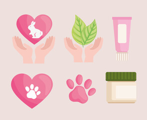 Wall Mural - Cruelty free icon set