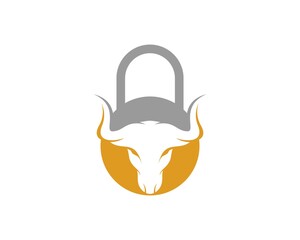 Canvas Print - Simple padlock with bull head inside