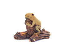 Frog Statue Isolated On White Background