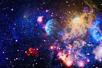 Wall Mural - star dust and pixie dust glitter space backdrop. space stars and planet conceptual image. elements o