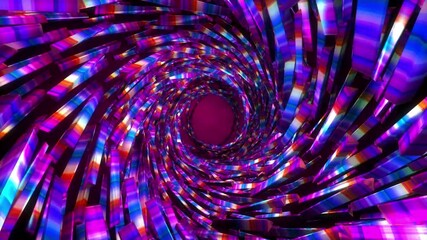 Wall Mural - Abstract background 3D shiny concentric  forms moving, fluctuating and glittering in a space