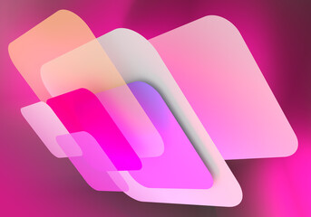 Poster - Pink geometric background. Pink 3d shapes. A futuristic gradient. Minimal Pattern. Abstract poster. Colorful geometric background. Rhombuses with beveled corners. Contemporary art.
