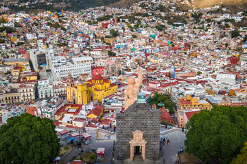 Wall Mural - Aerial view of the Historic Center of Guanajuato City in Guanajuato, Mexico.