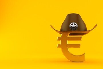 Canvas Print - Euro currency with sheriff hat