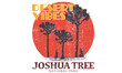 Joshua tree vector design for apparel and others. Desert National park print design.