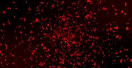 Poster - Abstract red low poly shape particles  digital background . 