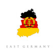 German Democratic Republic flag map. East germany flag symbol. Old German Democratic Republic historical flag, Germany, 1959-1990. DDR flag and map