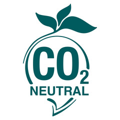 Canvas Print - CO2 neutral badge - net zero footprint of carbon