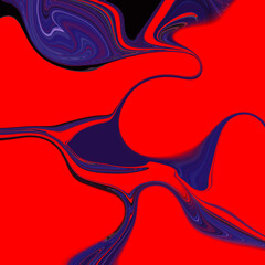Poster - Abstract wavy vibrant facture. Splashed liquid paints. Psychedelic trippy effect. Distortion. Creative graphic design. Colorful artistic illustration. Digital art. Cover for music album. 